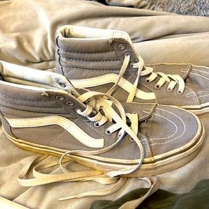 high top white and grey vans